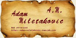 Adam Miletaković vizit kartica